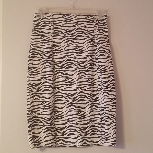 Zebra Animal Print High Waist Pencil Skirt - Picture 1 of 4